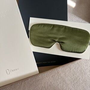 Olive Green Silk Eye Mask